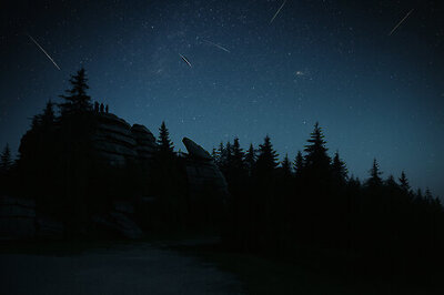 Perseiden über dem Dreisessel im Bayerischen Wald